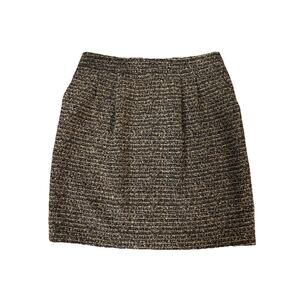Boden Pencil Skirt‎ Black Metallic US Size 6 Pleated With Pockets